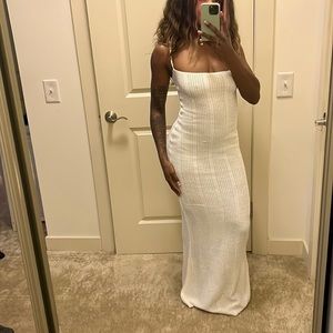 Knit maxi spaghetti strap dress